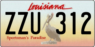 LA license plate ZZU312