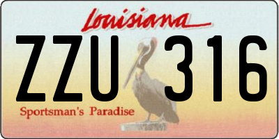 LA license plate ZZU316