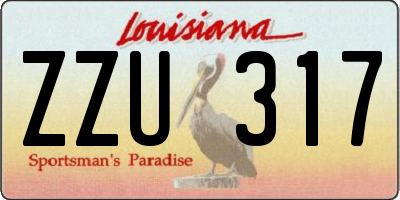 LA license plate ZZU317