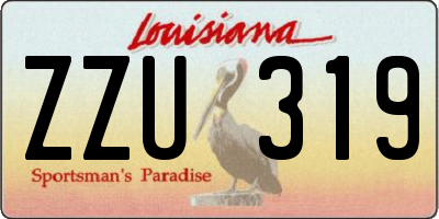 LA license plate ZZU319