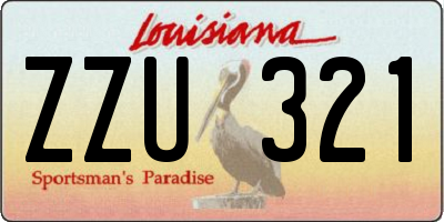 LA license plate ZZU321