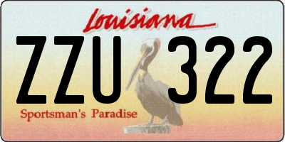 LA license plate ZZU322