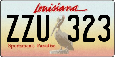 LA license plate ZZU323