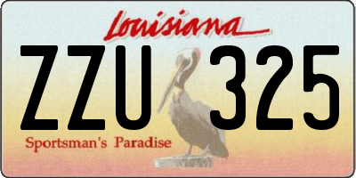 LA license plate ZZU325