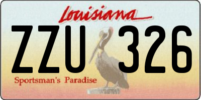 LA license plate ZZU326