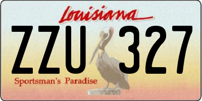 LA license plate ZZU327