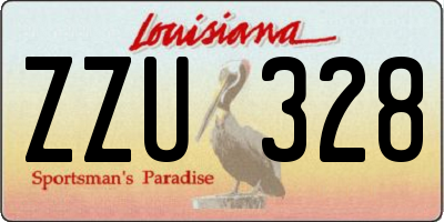 LA license plate ZZU328