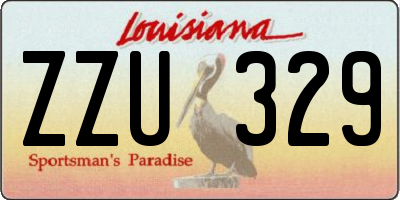 LA license plate ZZU329