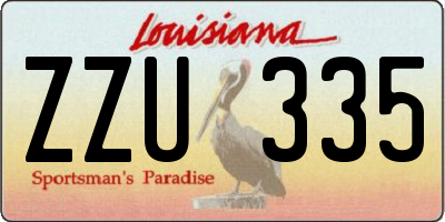 LA license plate ZZU335