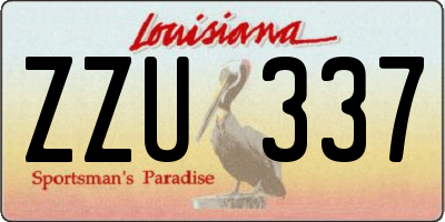 LA license plate ZZU337