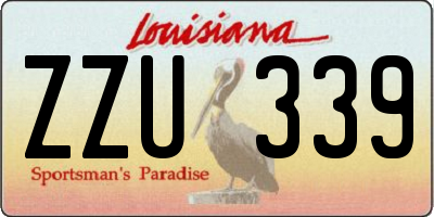 LA license plate ZZU339