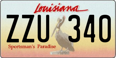 LA license plate ZZU340