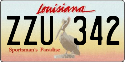 LA license plate ZZU342