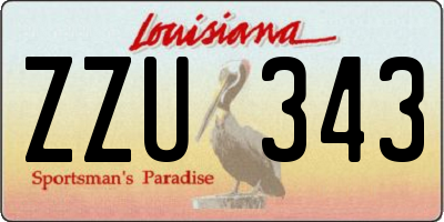 LA license plate ZZU343