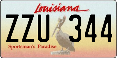 LA license plate ZZU344