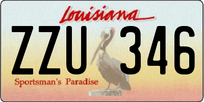 LA license plate ZZU346