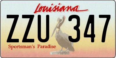 LA license plate ZZU347