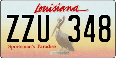 LA license plate ZZU348