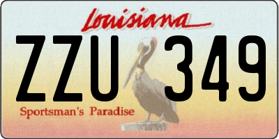 LA license plate ZZU349