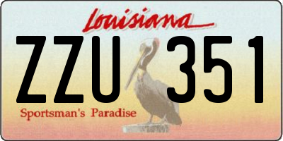 LA license plate ZZU351