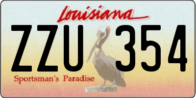 LA license plate ZZU354