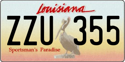 LA license plate ZZU355