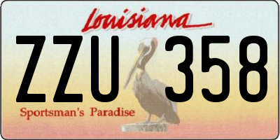 LA license plate ZZU358