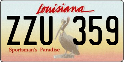 LA license plate ZZU359