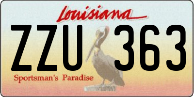 LA license plate ZZU363