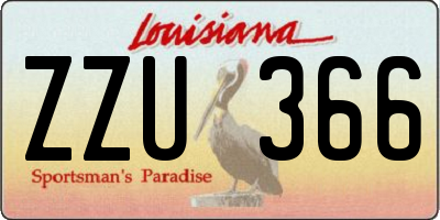 LA license plate ZZU366