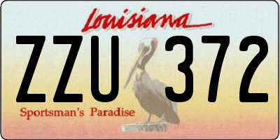 LA license plate ZZU372