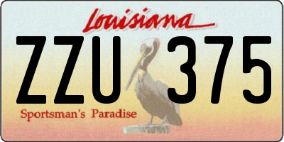 LA license plate ZZU375