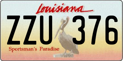 LA license plate ZZU376