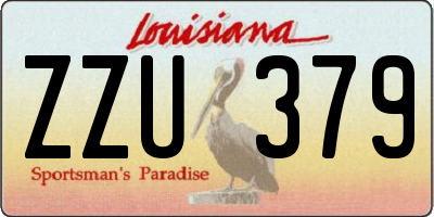 LA license plate ZZU379