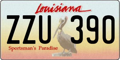 LA license plate ZZU390