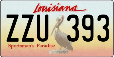 LA license plate ZZU393