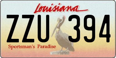LA license plate ZZU394