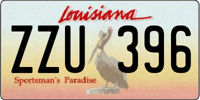 LA license plate ZZU396