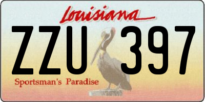 LA license plate ZZU397