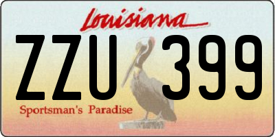 LA license plate ZZU399