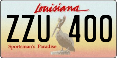 LA license plate ZZU400