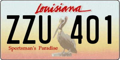 LA license plate ZZU401