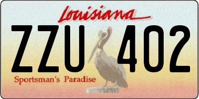 LA license plate ZZU402