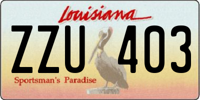 LA license plate ZZU403