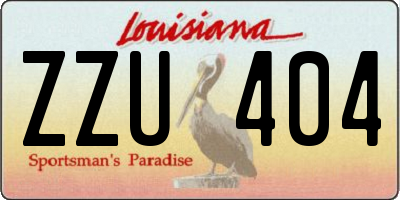 LA license plate ZZU404