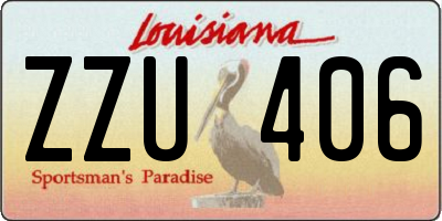 LA license plate ZZU406