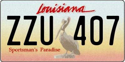 LA license plate ZZU407