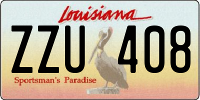 LA license plate ZZU408