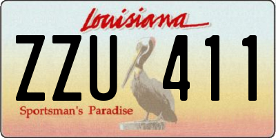 LA license plate ZZU411