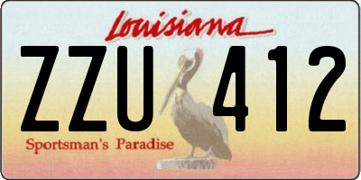 LA license plate ZZU412